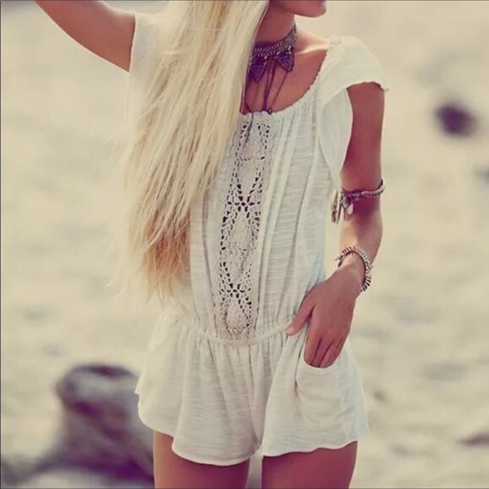 Free People Woven Romper Intricate Casual Jumpsuit